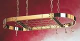 Rogar Professional OvalBrass Pot Rack with Grid 40-in.