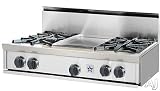 36 Stainless Residential 4 Burner Gas Cooktop w 12 Griddle RGTNB364GSS