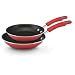 Rachael Ray Porcelain Enamel II Nonstick Skillets, 2-Pack, Red