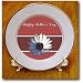 Daisy Flower on Coral and Orange - 8 Inch Porcelain Plate
