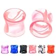 UV Swirling Marble Hollow Saddles - 8g - Pink - Sold As A Pair