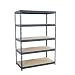 Sandusky Lee CR4824 Gray Steel Boltless Rivet Particle Board Shelving, 72" Height x 48" Width x 24" Depth, 5 Shelves