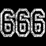 666 T-shirt, Death T-shirts, Hardcore Gothic T-shirts, Large, Royal Blue