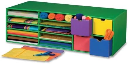 Classroom Keepers Multi Crafts Keeper - 9.4" Height x 30" Width x 12.5" Depth - 10 Compartment(s) - 4 Drawer(s) - Green