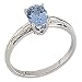 14Kt White Gold Oval Shape Swiss Blue Topaz Ring
