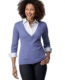 Apparel : Karen Scott Layered-Look Sweater with Attached Shirt