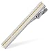 Men's Center Gold Stripe Tie Bar by Competition in Silver Metal