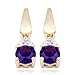 18k Gold Plated Sterling Silver Genuine Amethyst title=