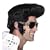 ELVIS ROCKER WIG BLACK WITH SIDE BURNS & QUIFF