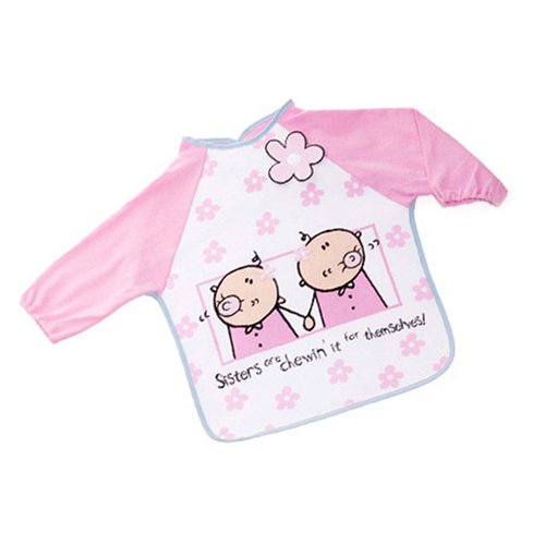 Childrens Toyshop   : Tommee Tippee Goochi Coo - 3D Sleeved Bib x1Girl