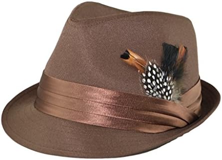 Xtreame Stylz Men's Basic Plain Fedora Short Brim Hat (S/M ) 22 1/4 / 7 1/8 / 57Cm Brown
