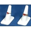 2 White Rubber Ring Finger Jewelry Holder Showcase Display Stands