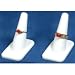 2 White Rubber Ring Finger Jewelry Holder Showcase Display Stands