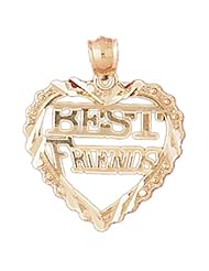 Dazzlers Solid 14k Gold Best Friends Charm Pendant Available in three colors from jewelsberry (weights: 2.2 grams only)