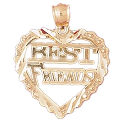 Cheap Girls Jewelry Dazzlers Solid 14k Gold Best Friends Charm Pendant Available in three colors from jewelsberry (weights: 2.2 grams only) For Sale
