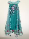 American Vogue ANNA ELSA FROZEN FEVER Girl's Birthday Dress Costume (5-6 Years, Green)