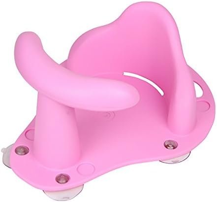 Non-Slip Baby Bath Seat Infant Children Shower Toddler Kids Anti Slip Chair (Pink)