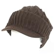 New Chunky Cable Knit Skull Newsboy Cabby Hat Cap Brown Medium Large