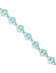 Genuine .925 Sterling Silver Light Swiss Blue Topaz Bracelet 9.3 Grams . 100% Satisfaction Guaranteed.