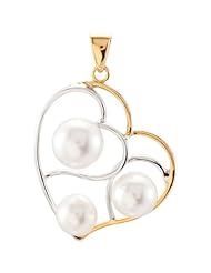 Jewelry Locker Sterling Silver and Yellow Gold-Plated Freshwater Cultured Pearl Pendant