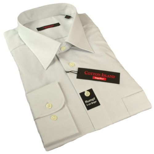Cotton Island Langarm Hemd grau 100% Baumwolle 
