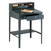 Edsal 620 34-1/2-Inch Wide by 30-Inch Deep by 53-Inch High Open Shop Desk Shippers Desk, Grey