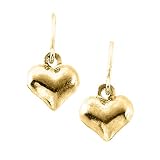 14K Yellow Gold Children's Puffed Heart Earrings