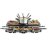 VonShef Raclette Party Grill with 6 Fork Fondue Set & 12 Raclette Pans
