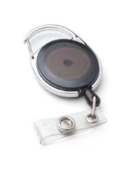 Office Product: Officeship Black Carabiner Badge Holder Reels 50 PCS, Retracting ID Card Reel - Officeship