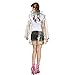 ZANZEA New Womens Hooded Transparent Clear Raincoat Cute Waterproof Rainwear