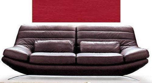 Red Armen Living Riviera Leather Sofa