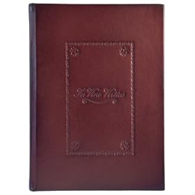 Antique Brown Genuine Italian Leather Wine Journal, Steamed Off Label Area, Embossed, 7×10″