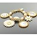 Coach Bonnie Mutli Charm Flower Bracelet Pearl Gold