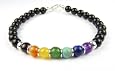 Men`s Chakra Bracelets: Men`s Smooth Stone Black Onyx Chakra Bracelet