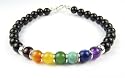 Men's Gemstone Necklaces: Smooth Stone Black Onyx Chakra Bracelet: Semi Precious Gemstone Chakra Balancing Healing Metaphysical Spiritual Jewelry