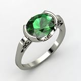 Passementerie Ring, Oval Emerald Platinum Ring