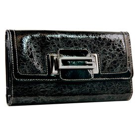 Buy Ladies Camden Black Synthetic Leather Tri-Fold Wallet: Black Tri-Fold Wallet by GUESS