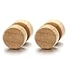2pcs 8mm Wood Screw Stud Earrings for Men Women, Cheater Fake Ear Plugs Gauges Illusion Tunnel
