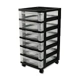 Mini Chests,6-Drawer,12-1/16″x14-1/4″x26-7/16″,Black
