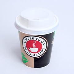100 Pappbecher 0,2l mit Deckel wei� Coffee to go