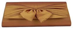 Clutch, Satin Shinny , Two Tone Material, Bow Design, Evening Bag - Gina (N8160)