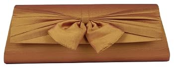 Clutch, Satin Shinny , Two Tone Material, Bow Design, Evening Bag - Gina (N8160)