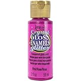 DecoArt Americana Crystal Gloss Enamel Glitter Paint, 2-Ounce, Pink