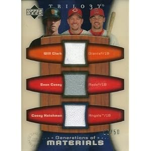 【クリックで詳細表示】Will Clark / Sean Casey / Casey Kotchman 2005 UD Trilogy Generations of Materials Triple 50枚限定！