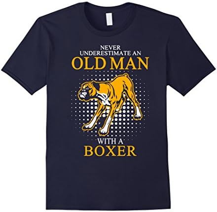 Men's Old Man with a Boxer T-Shirt Medium Navy