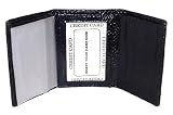 Black Snake Skin Tri-Folding Leather Wallet