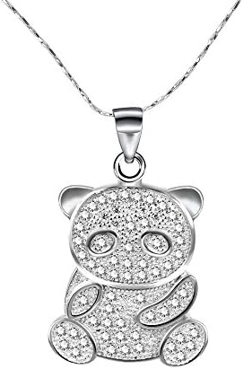 Triagle High Polished Bling Stones Panda Pendant Charm Lovely Women Gift (Lead Free, Cadmium Free and Nickel Free)
