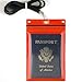 StoreSMART Sport - Zipper Passport Holder with Lanyard - Clear Plastic Front & Red Plastic Back - SPCR1596ZIPS-R-1