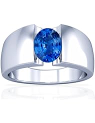 Platinum Oval Cut Blue Sapphire Solitaire Ring