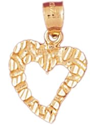 Dazzlers Solid 14k Gold Heart Charm Pendant Available in three colors from jewelsberry (weights: 1.6 grams only)